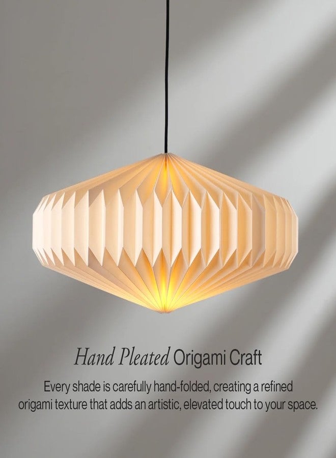 FIG Living Oblong 2 Paper Pendant Lamp (Off-White) | 54x54x21 cm | Luxury & Durable Handmade Origami Design Ceiling Lamp & Chandelier | Ideal for Dining Room, Living Room & Cafe (Bulb Not Included) - Image 5